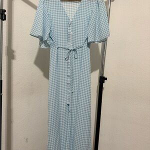 ASOS Light Blue Gingham Maxi Dress